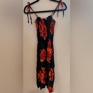 Hawaii Aloha Black and Orange Sundress